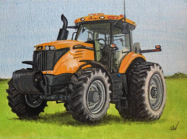Cat Challenger Tractor Style Mini Painting