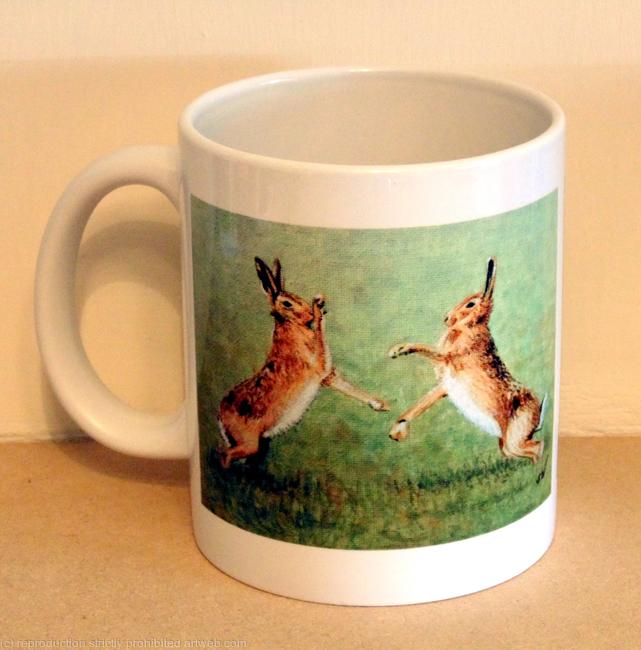 Boxing Hares Mug