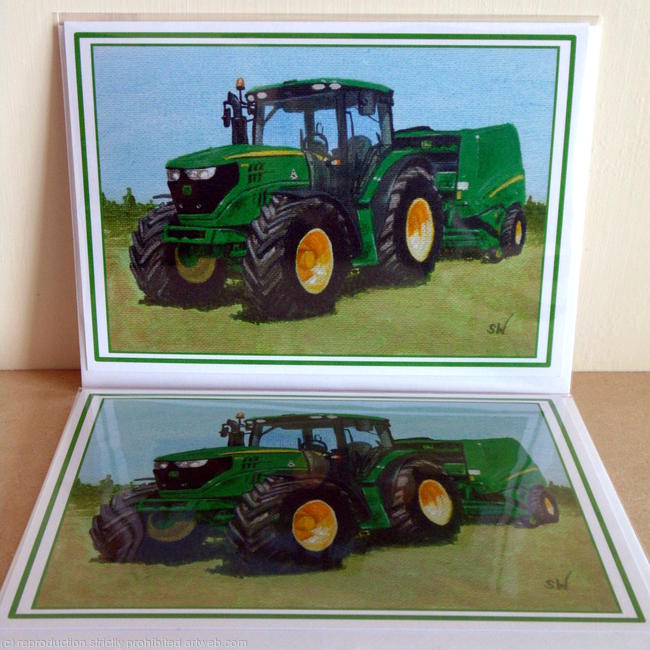 Tractor Greeting Card JD Style