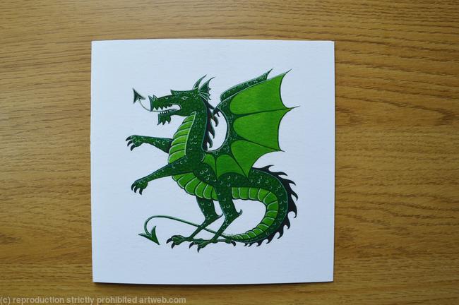 Green Dragon greetings card