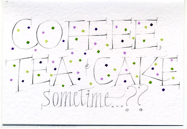 Coffee, tea and cake friend birthday hello card