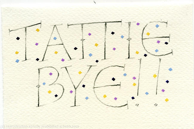 Tattie Bye calligraphy card