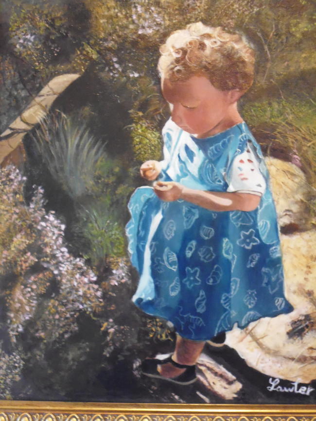 girl in blue dress