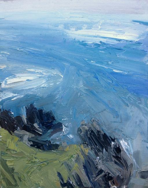 Mist out to sea near Porth Oer