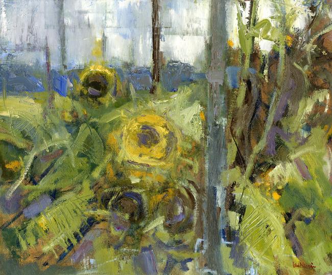 Autumn sunflower field