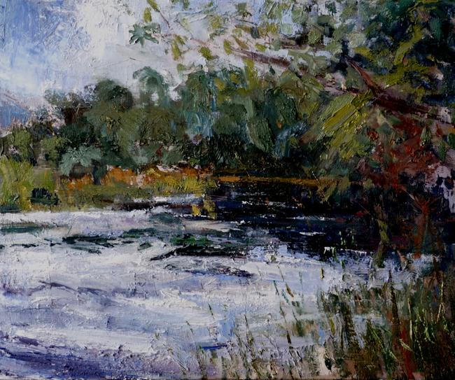 Bend in river upstream from Isel bridge