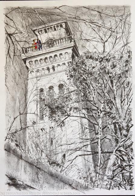 Trinity Tower from Claremont Terrace Lane, Park Circus, Glasgow