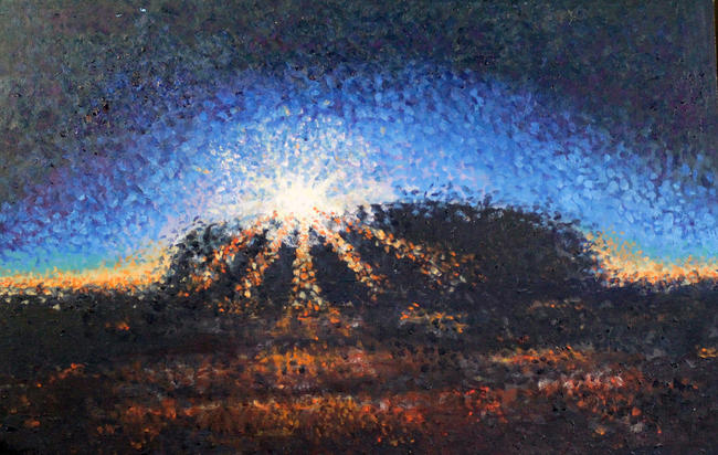 Pointalist Sunrise over Uluru