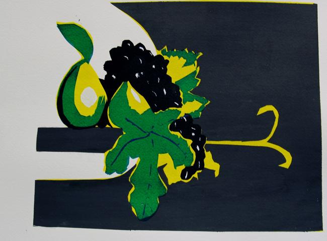 Still Life Pear,Grapes and Fig