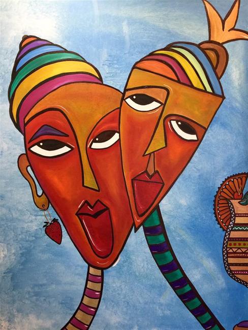 SOLD Twisted Sisters - HUGE Canvas