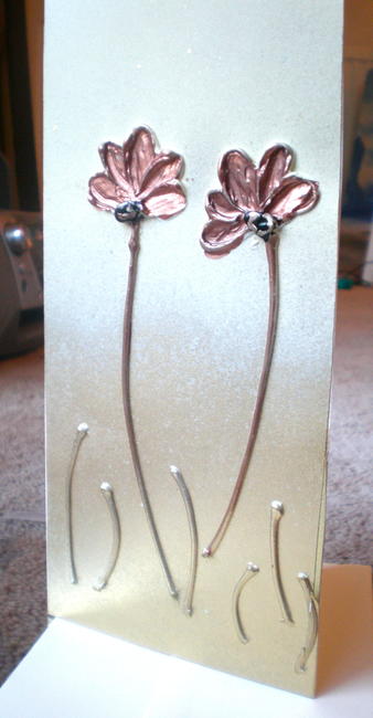 Handmade Card 'Two Bronze Poppies'