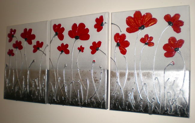 Dancing Poppies (Triptych)