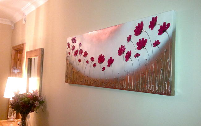 Hi 'Tracy. Painting arrived this afternoon and is totally fab! Hanging in the hall and looks amazing so thank you so much! Best of luck for the future. I would be happy to recommend you to anyone. Triona.'