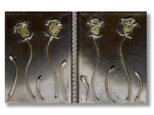 Four Golden Roses Diptych