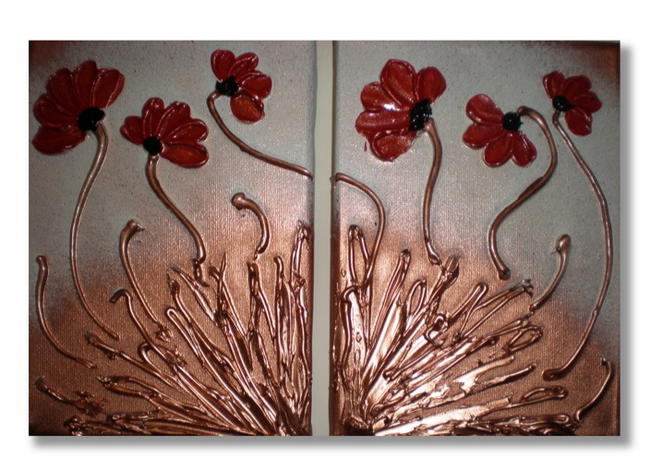 Six Dancing Red Poppies
