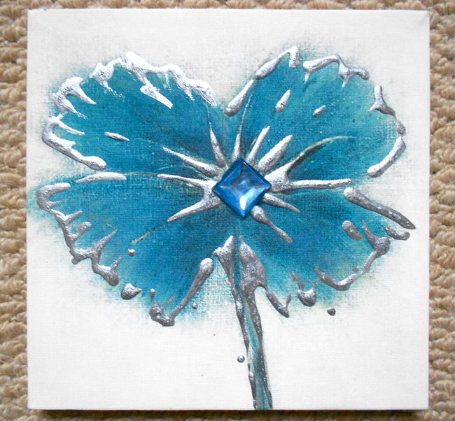 Blue and silver flower 2