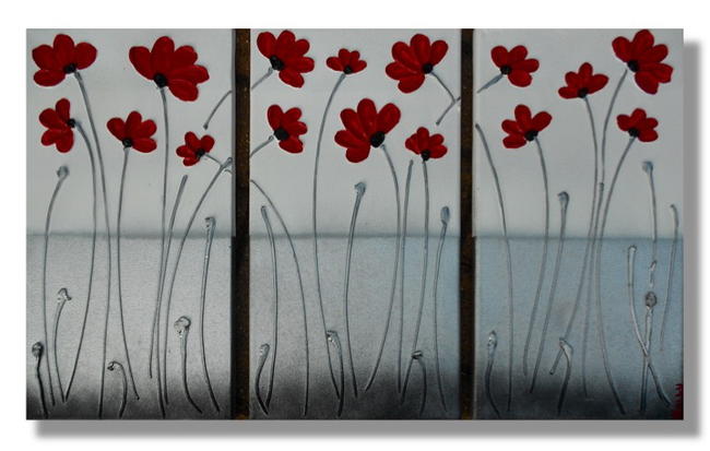 Dancing Poppies Triptych