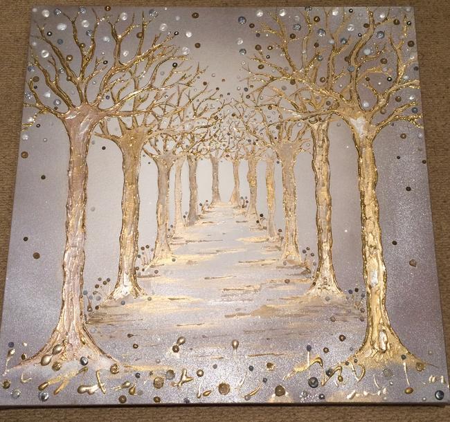 Golden Tree Lined Pathway