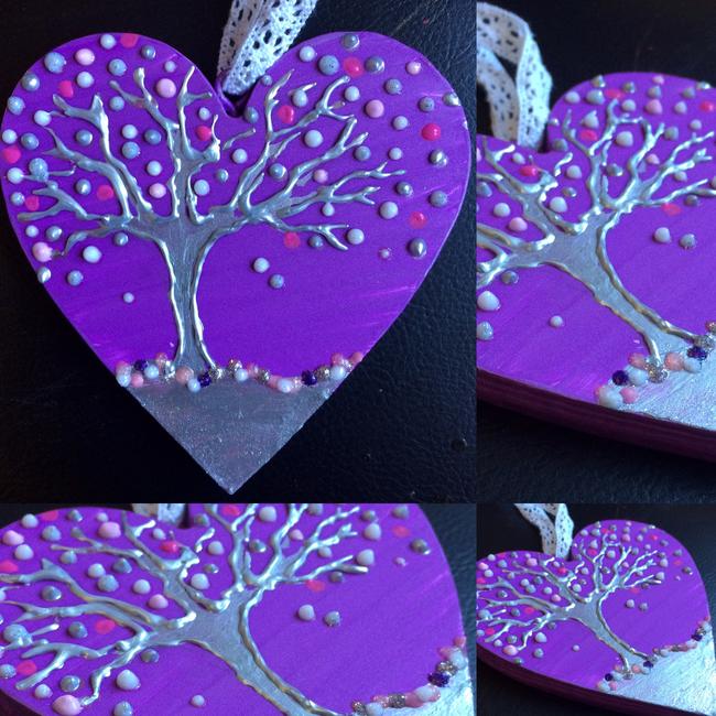 Silver tree heart
