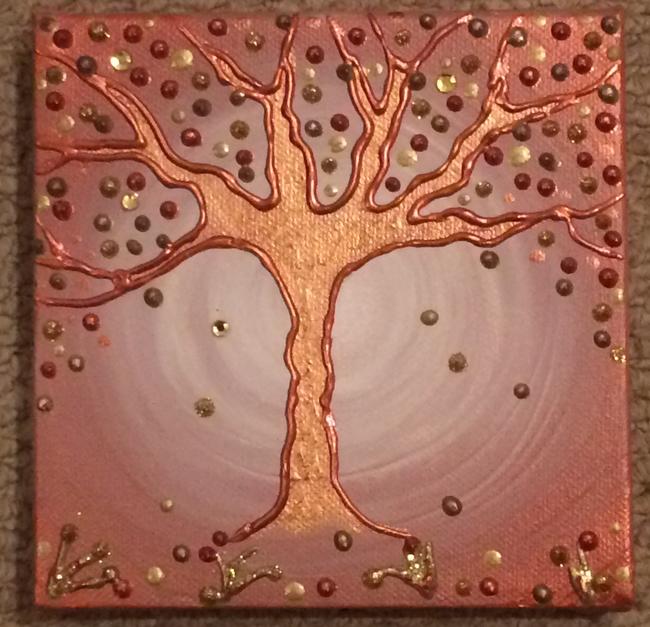 Shimmering copper tree
