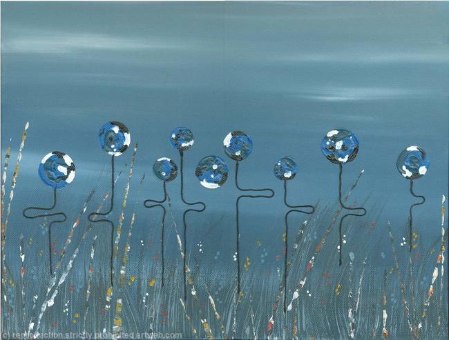 Twilight Poppies and Moon