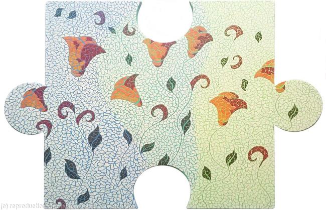 Puzzle Piece Mosaic Tulips