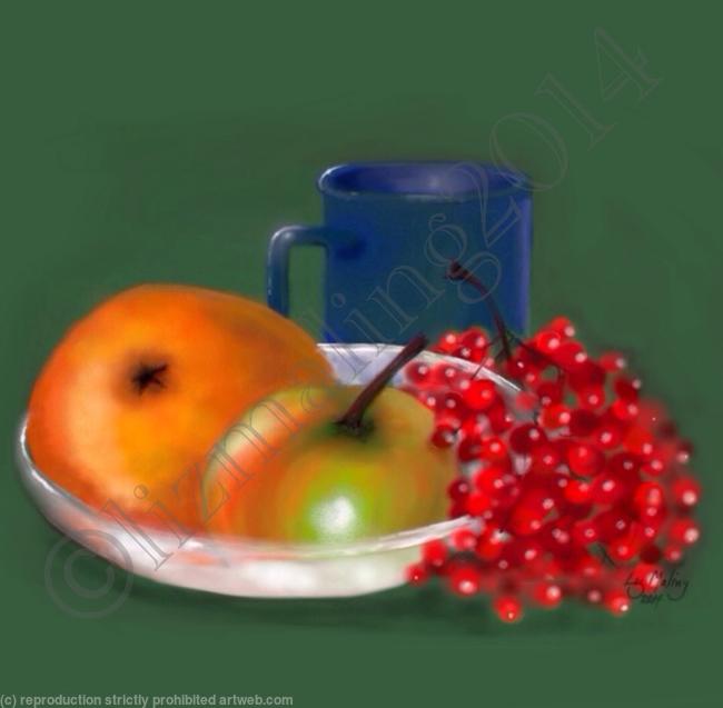 Fruit and Blue Mug