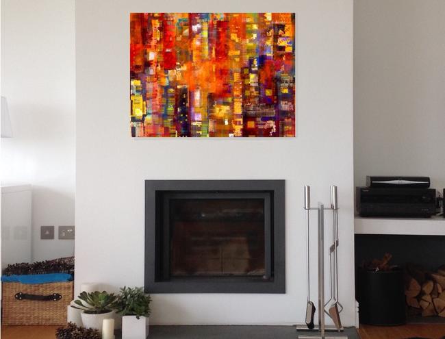 'Red City' above Fireplace