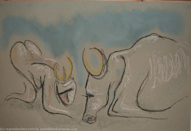 Pasiphae bending down to bull