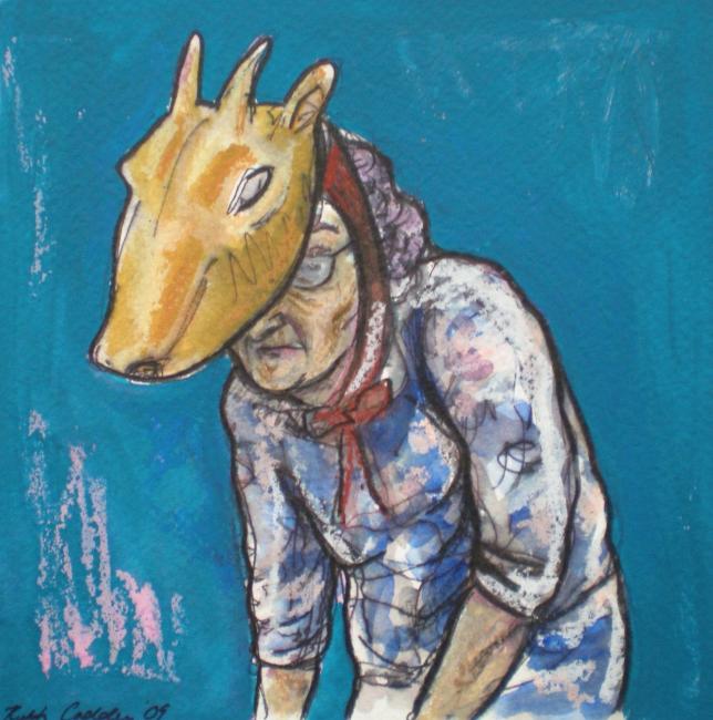 Old woman with horns