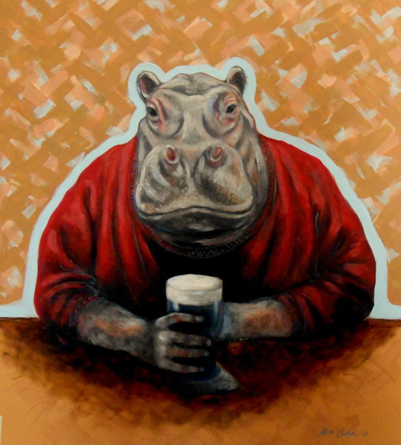 Hippo with a Pint