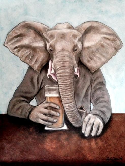 Elephant with a Pint of Lager