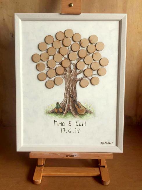 Wedding Guest Tree on table easel