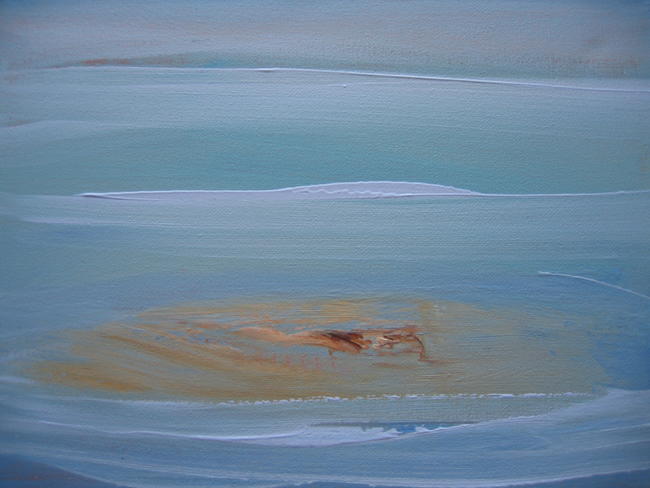 Falling tide, glimpse of sand