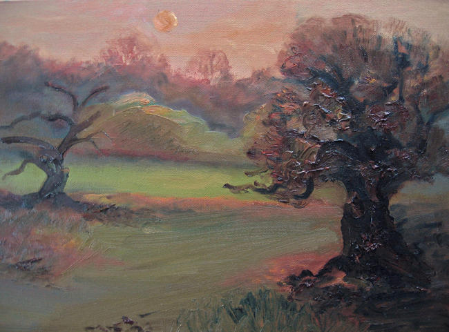 Golden light over ancient pasture