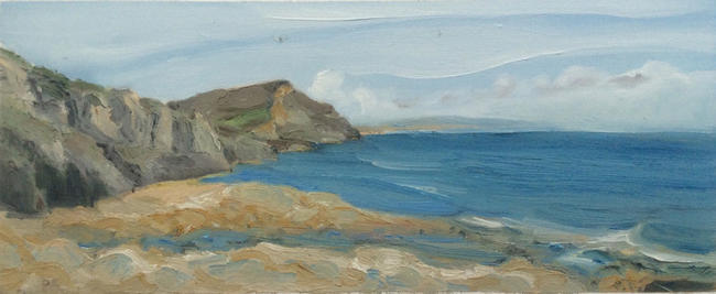 Plein air Charmouth October - towards West Bay