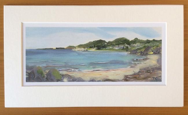 Lyme bay print in mount