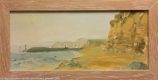 West Bay Dorset, original oil pleinair