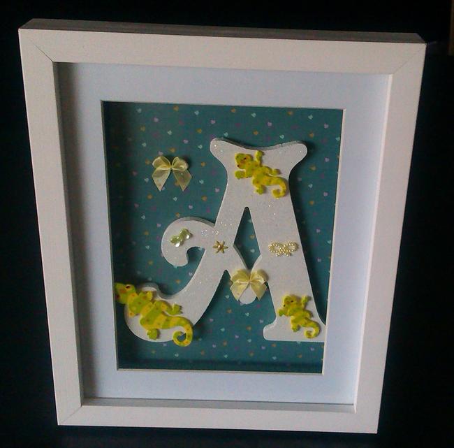 Decorated Nursery Letter In Frame