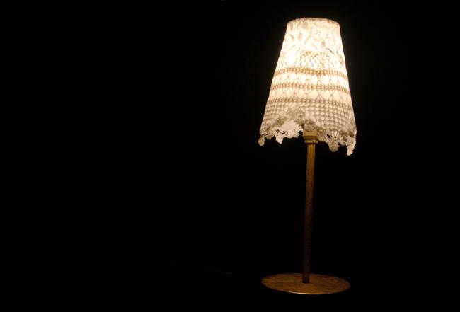 Lacey Lamp with bronze effect base
