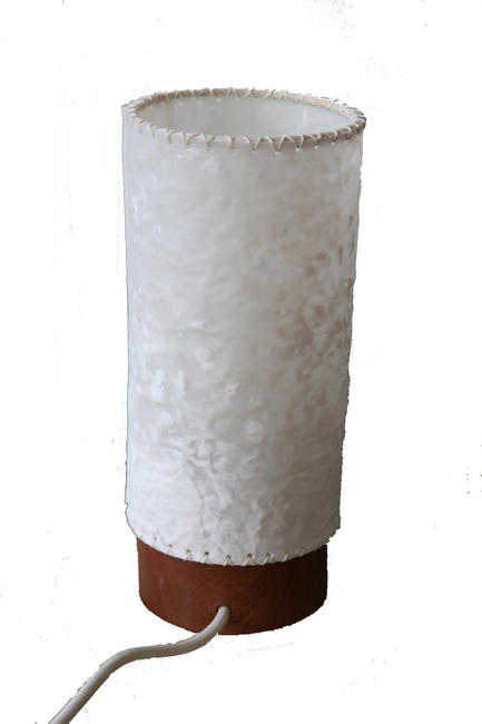 Marble lamp shade with wooden base