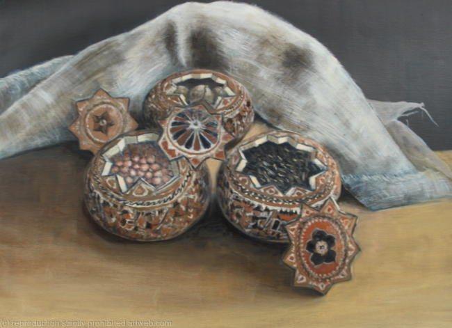 Gourds with Seeds and Hessian