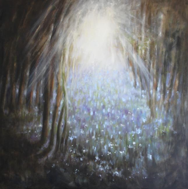 Early Morning light through Bluebells and Snowdrops Wood