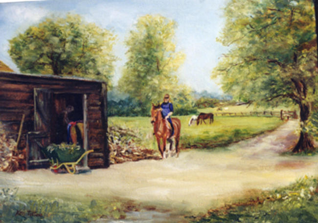 At the riding stables