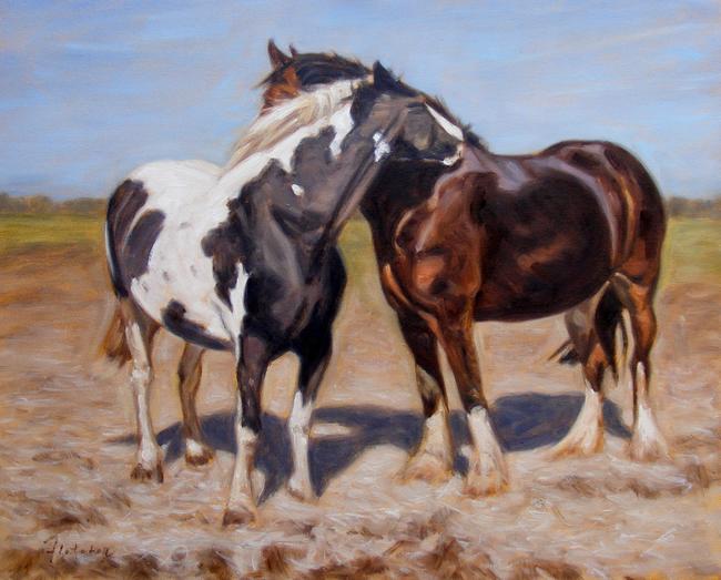 Sketch for Horses Nuzzling