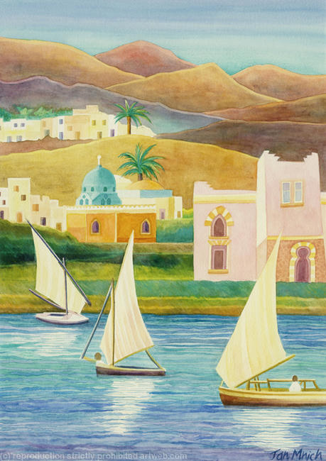 Felucca Sailing by Jan Mnich
