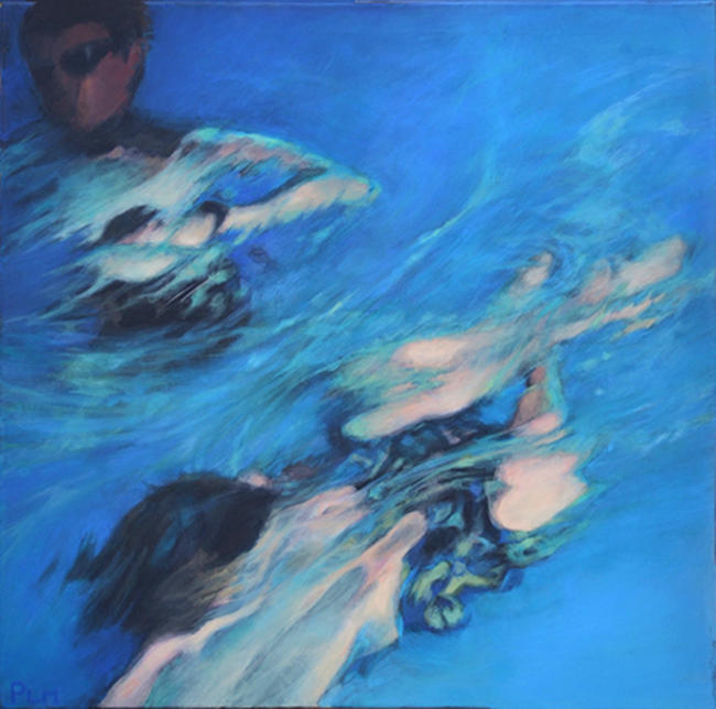 In the night pool