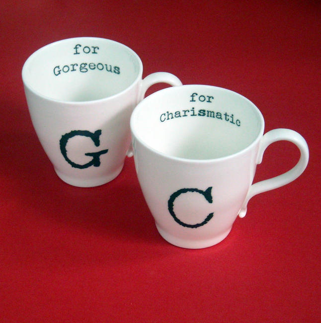 Alphabet Mugs - vintage lettering