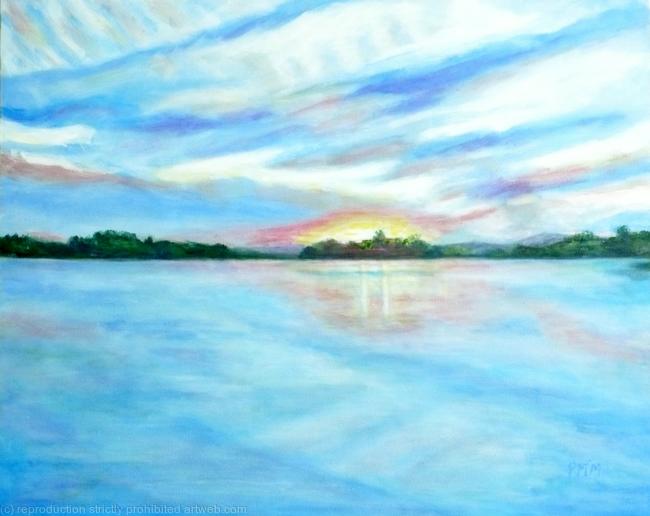 Frozen Lake at Sunset