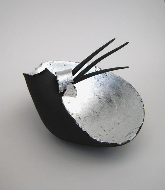 Claire Palastanga - ceramic and silver leaf